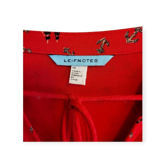 Anthropologie Leifnotes sleeveless red Skipper Ships and Anchors dress size XS - Picture 6 of 11